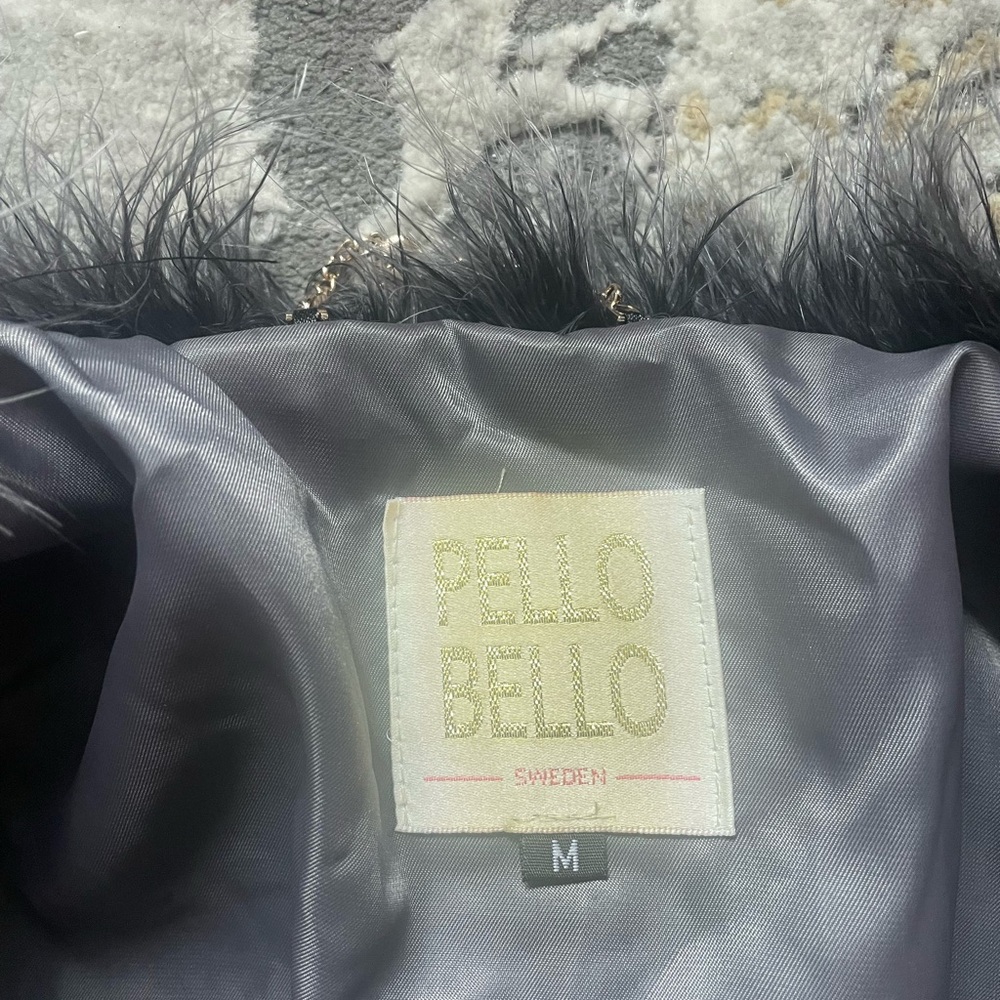 Pello Bello Gray Fur-Trimmed Jacket